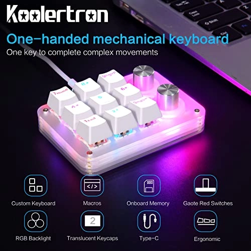 One-Handed Macro Mechanical Keyboard - USB-C Wired