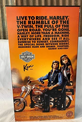Harley Davidson Collectible Ken Doll - Faux Leather Blue/Black Ages 6+