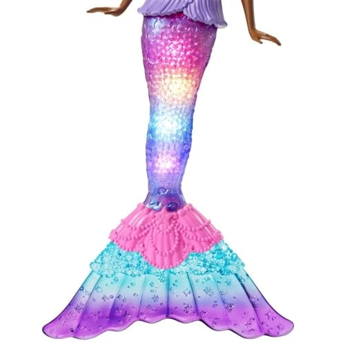 Dreamtopia Twinkle Lights Mermaid Doll - Water-Activated Twinkle Light-Up Tail Purple-Streaked Hair Ages 3+