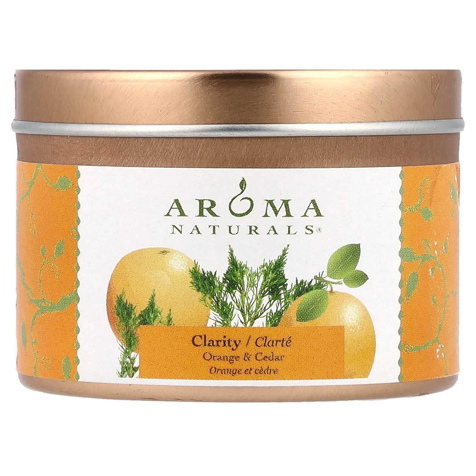 aroma naturals Soy VegePure Travel Tin Candle - Orange & Cedar