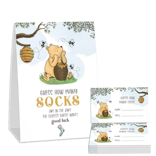 Winnie Baby Shower Game Cards - English Adult