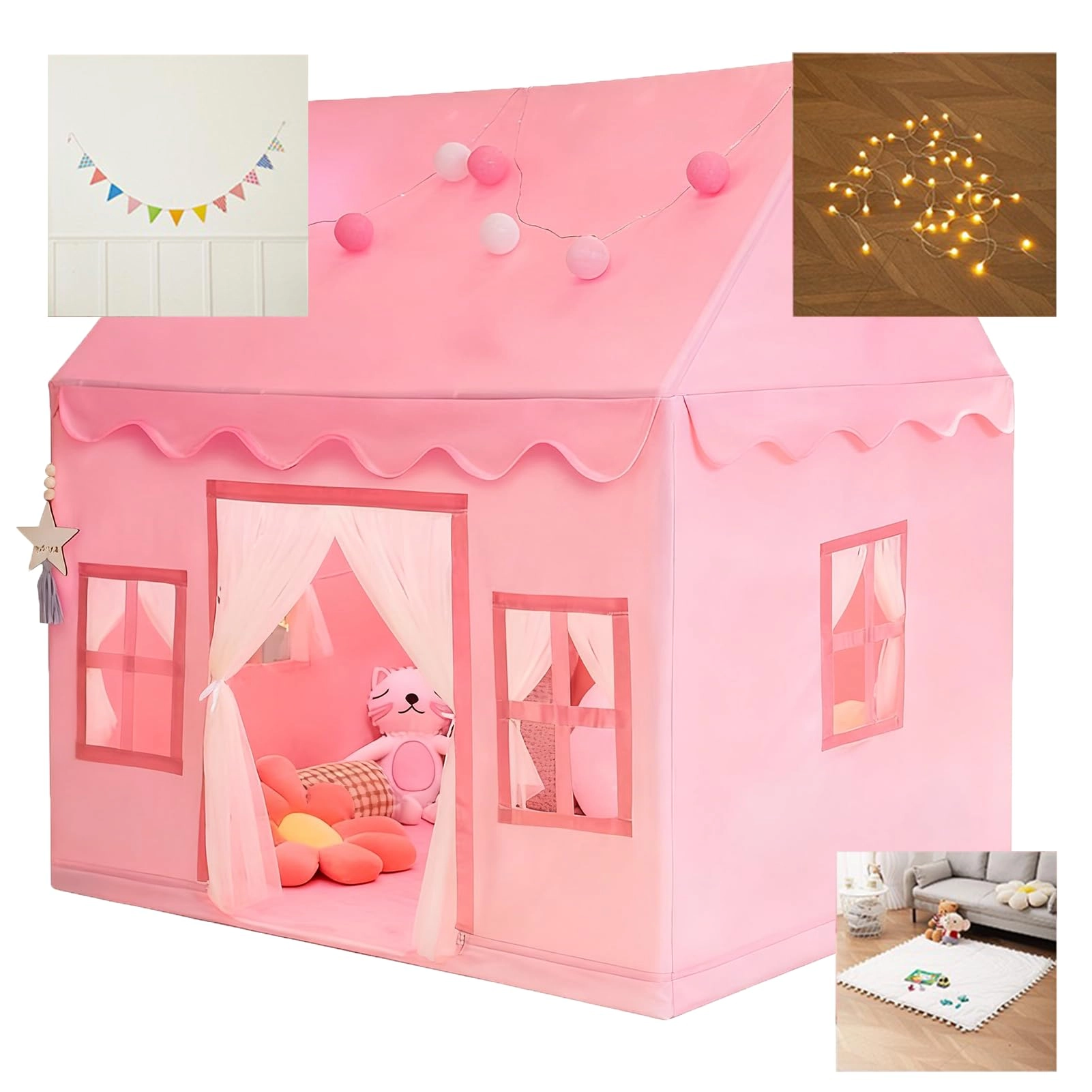 Ningbo Rong FA Toys Co., Ltd. Kids Tent Playhouse - Large Pink