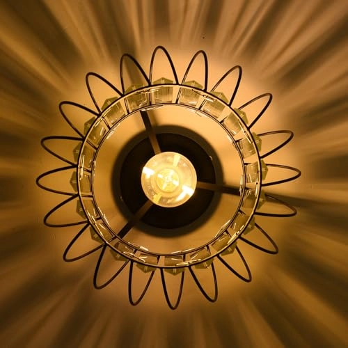 Crystal Ceiling Lamp - E27 Black 26.5 cm