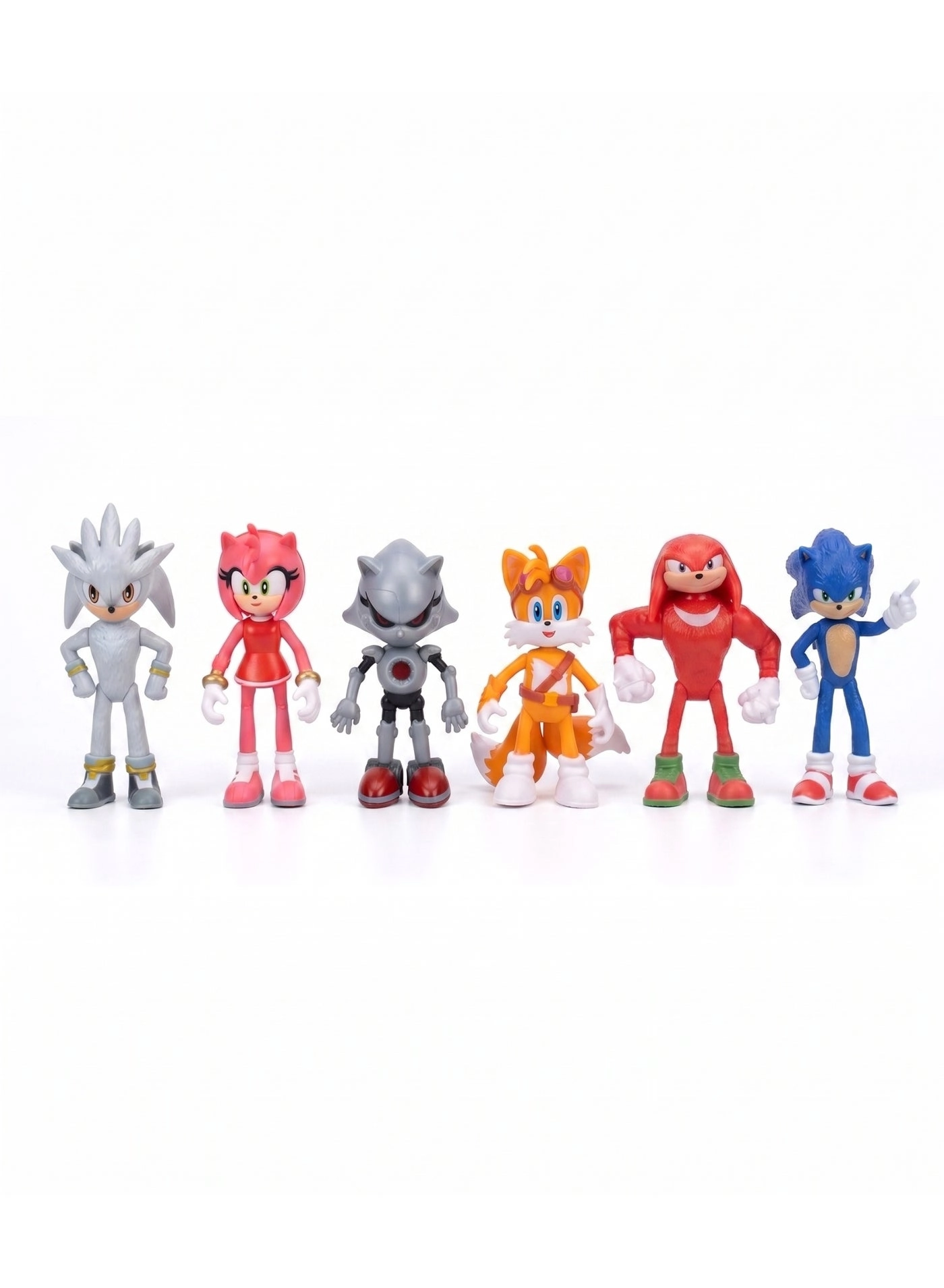 Sonic + Silver + Amy Rose + Metal Sonic + Tails + Knuckles - Sonic - 3+ Years 6 pieces