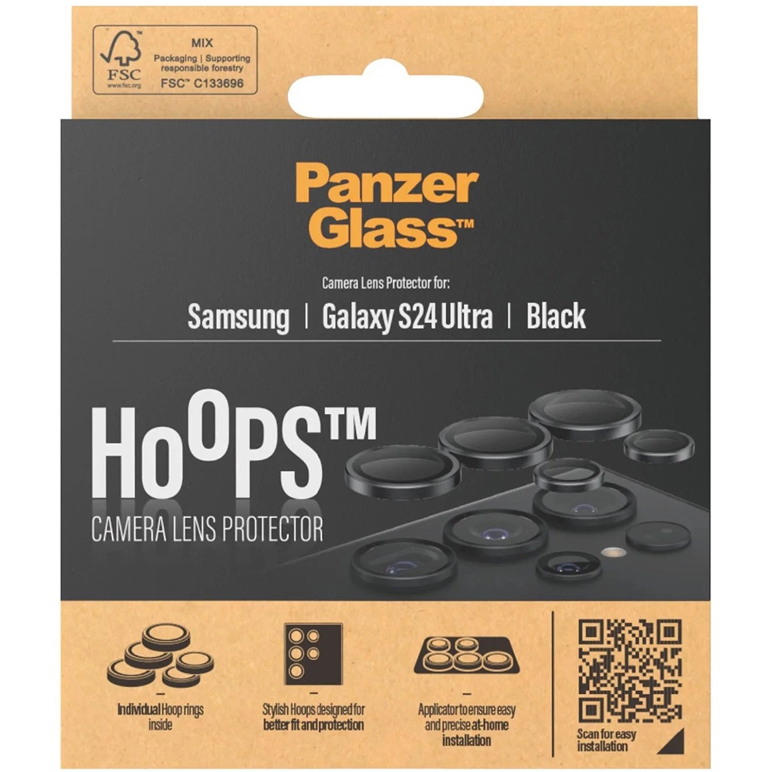 Clear Glass Camera Lens Protector for Samsung Galaxy S24 Ultra