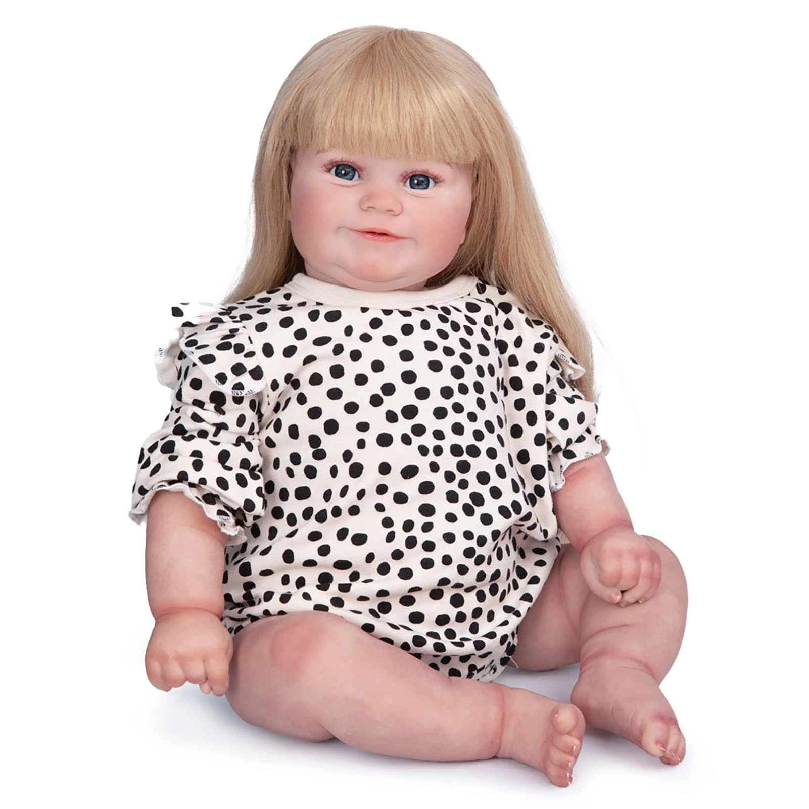 Reborn Baby Doll - 24 Inch Vinyl Cotton Body Pink Yarn Skirt Ages 3+