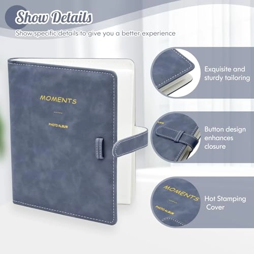 3.5x2.3" 256 Pockets PU Leather Photo Album