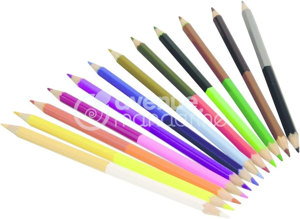 Double-Ended Coloured Pencils - 24 Colours