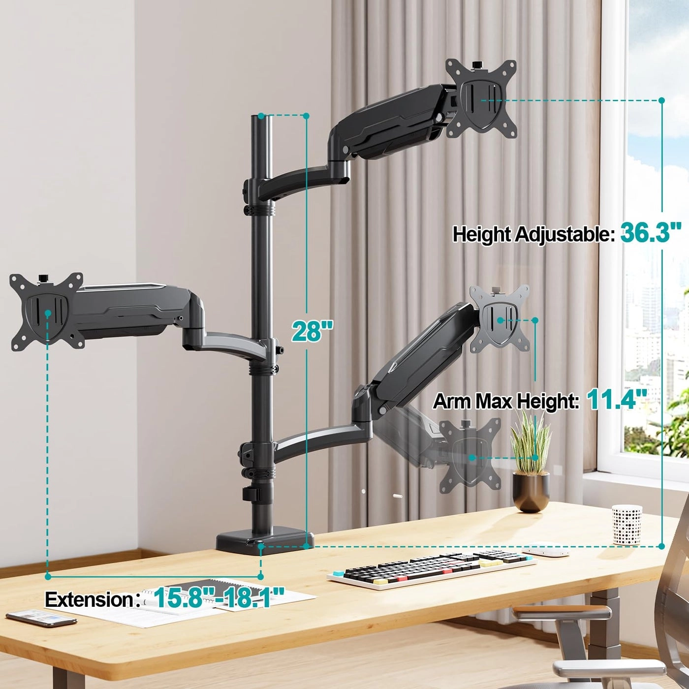 Triple Monitor Mount - 3 32 Inch 75x75mm 100x100mm