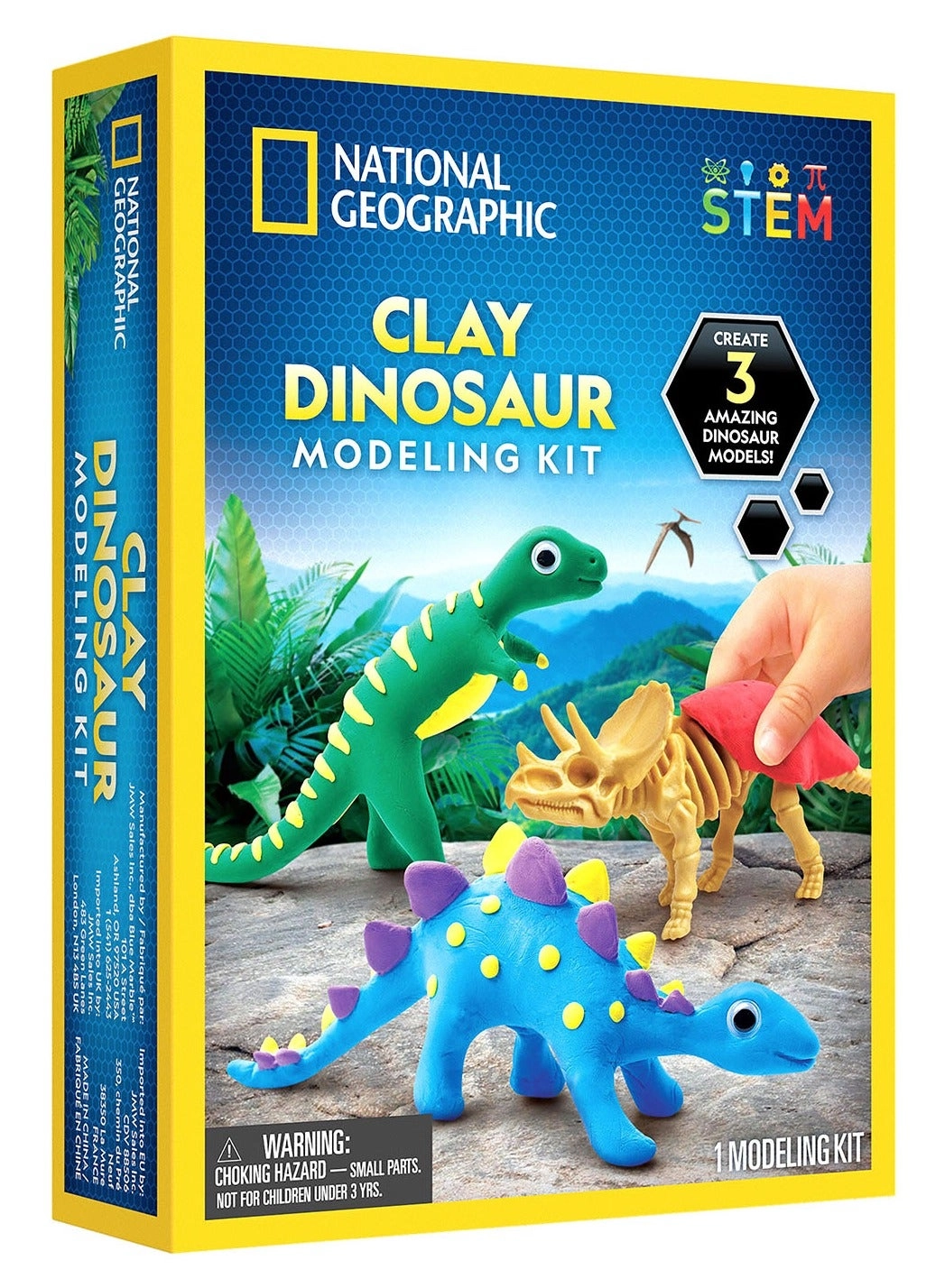 Clay Dinosaur Modeling Kit - 3 models 5 colors 4 years+