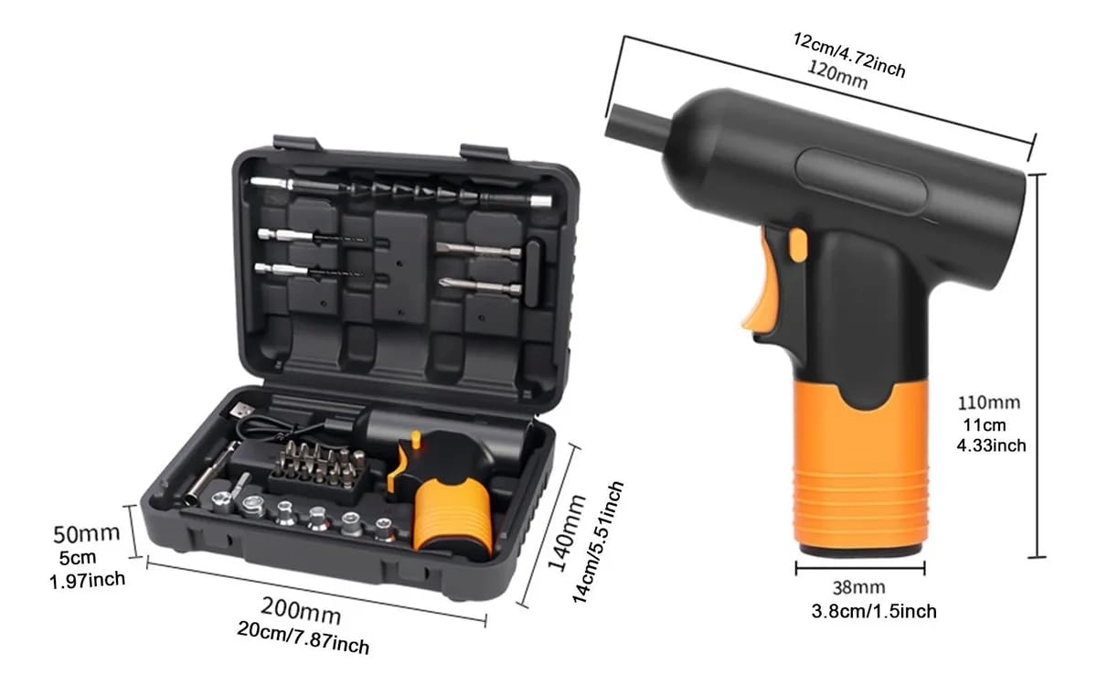 Cordless Electric Screwdriver - Rechargeable USB Charging