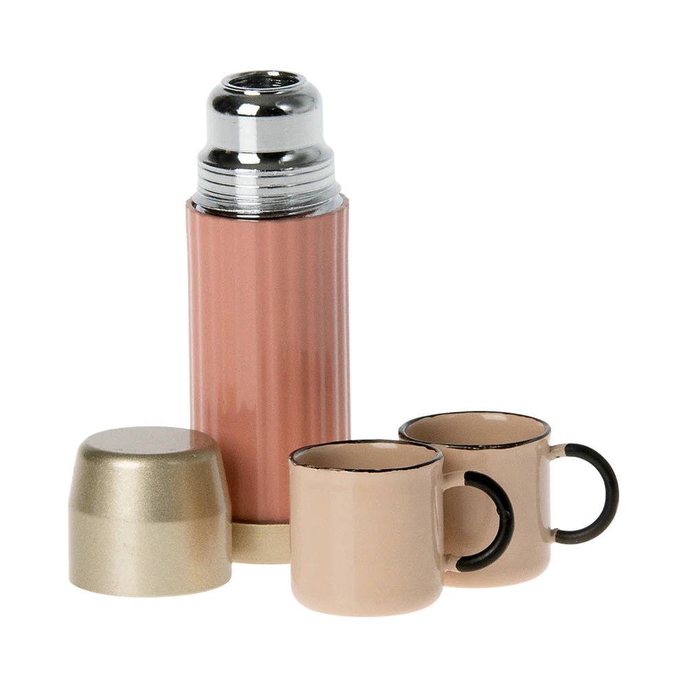 Maileg Thermos And Cups - Soft Coral