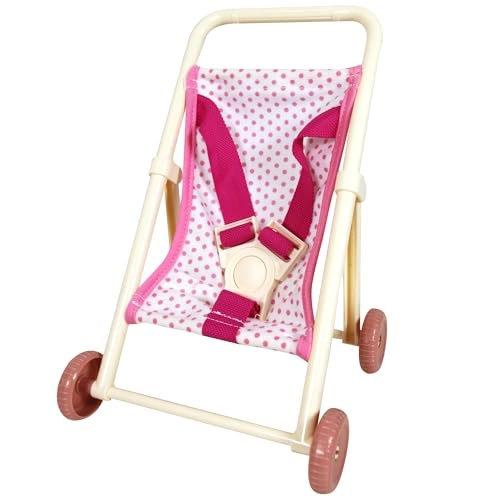 Baby Doll - 8" pink outfit + Scooter + Pushchair - Foldable + Rocking Chair + Highchair