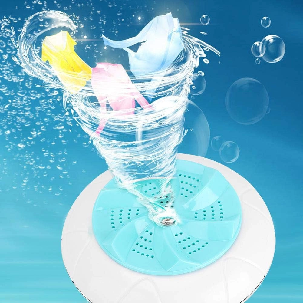 Mini Ultrasound Turbo Washer Laundry Automatic Portable Washing Machine, Household Ultrasound Turbo Washer Household Small Washing Machine for Travel Home(green)