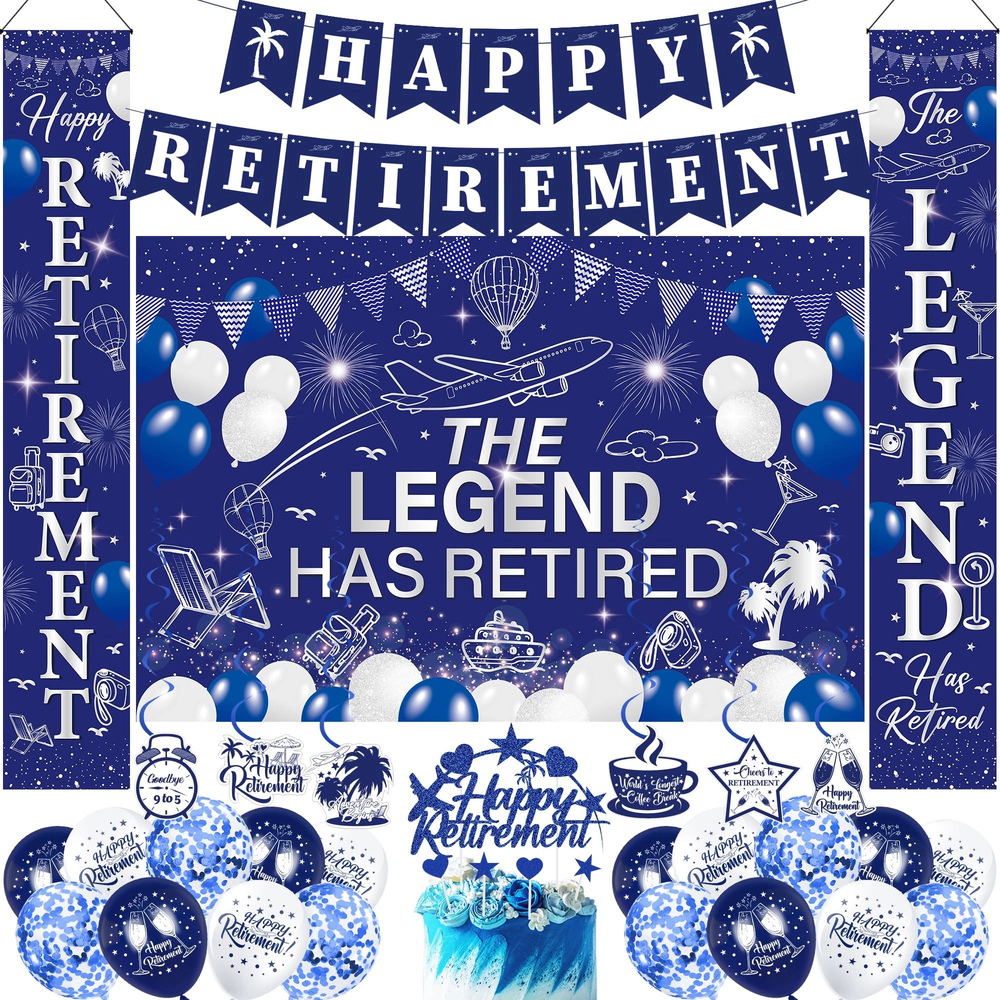 yiiyyuuko Retirement Theme Party Set - 34 Pcs Retirement