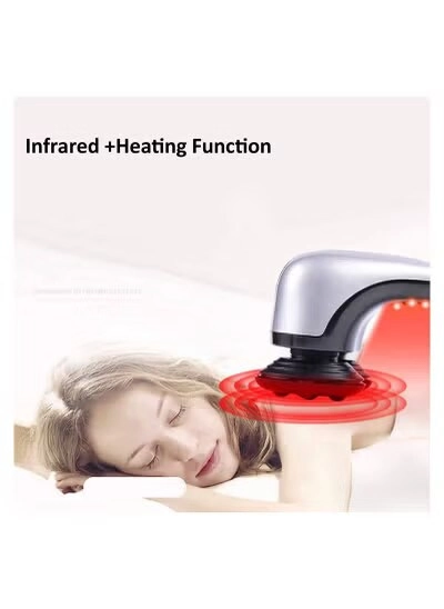Handheld Double Head Heating Back Massager - Dual-head Heating Vibrating