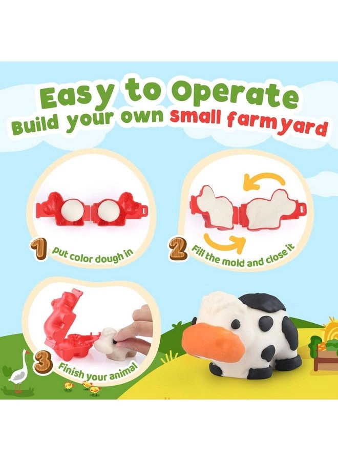 Farm Animals Play Dough Set - 4+ years 6 cans