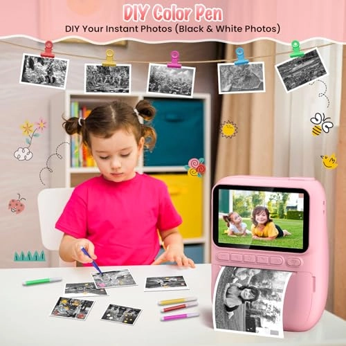 Instant Print Camera - 3.0" 1080P 32GB Pink