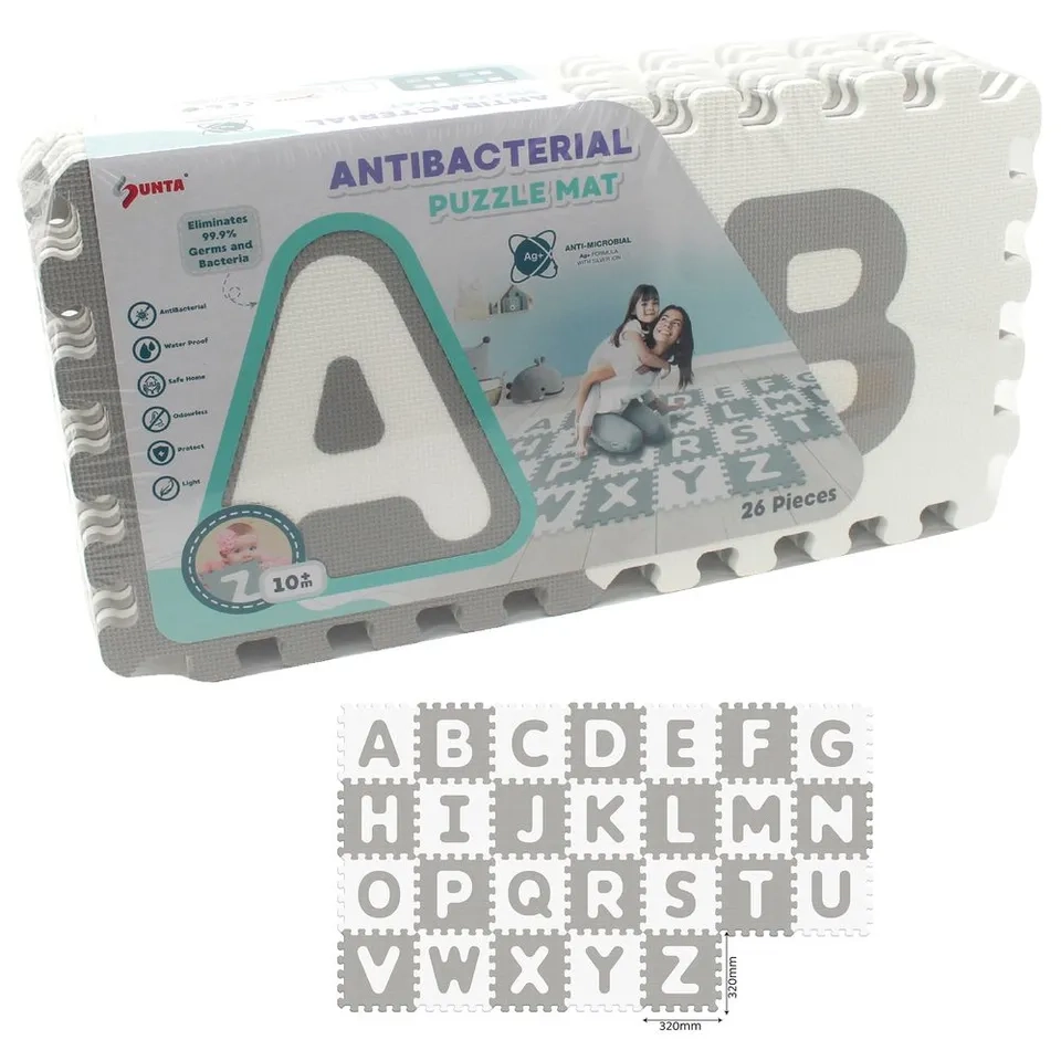 Antibacterial Alphabet And Numbers Floor Puzzle Mat - 10 Months 35 pieces