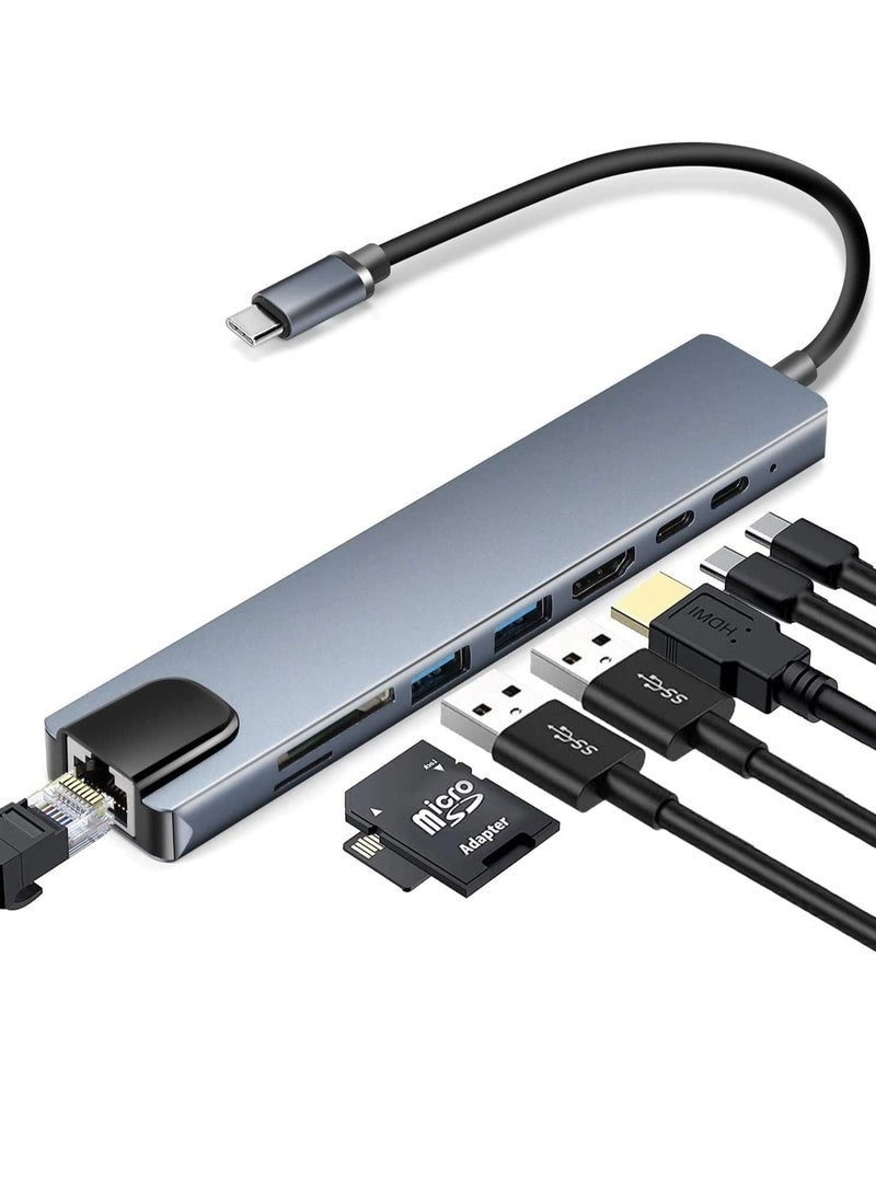 USB-C Multiport Hub Adapter - 4K HDMI Gigabit Ethernet