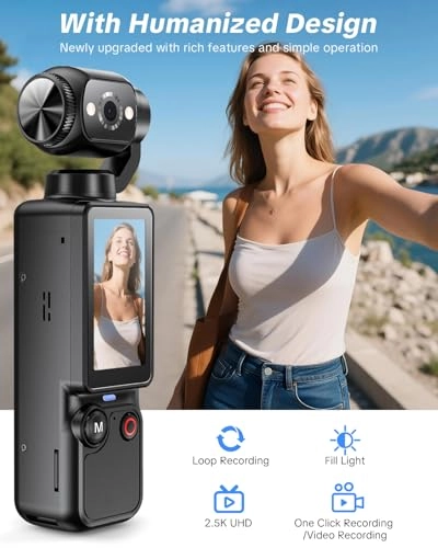 Vlogging Camera - 180 Rotating Lens 2.5K UHD