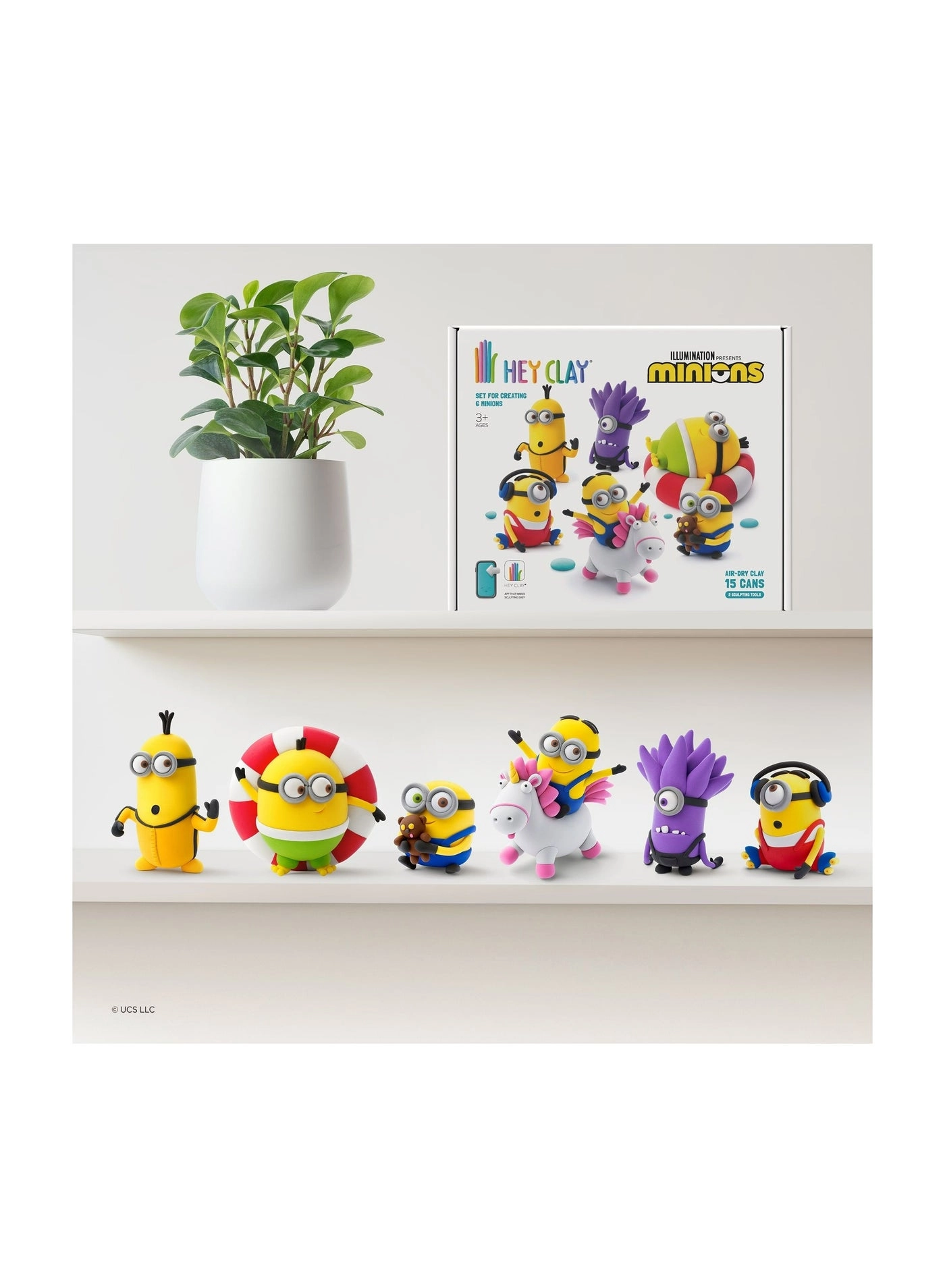 MINIONS Colourful modelling air-dry clay - 3+ years 15 pcs