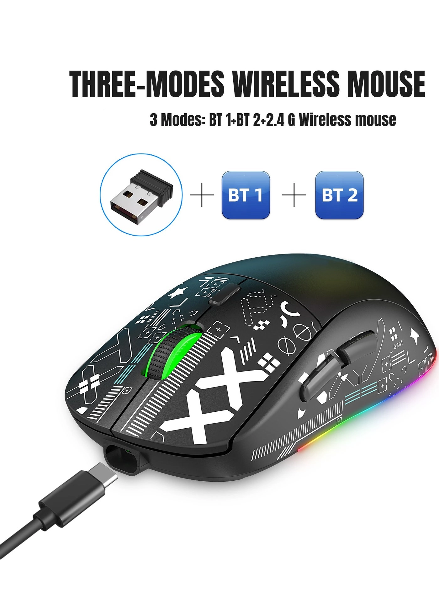 Rock Pow GM90 - Wired Wireless Bluetooth