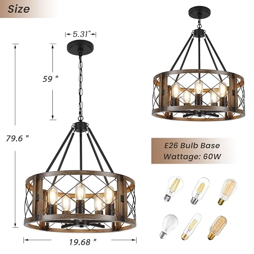 Farmhouse Chandelier - 79.6 inches