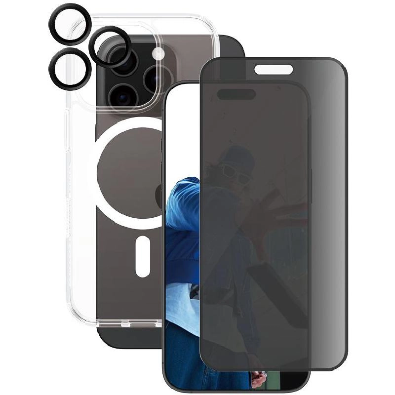 Hard MagSafe Case + Privacy Screen Protector + Hoops Camera Lens Protector for iPhone 17