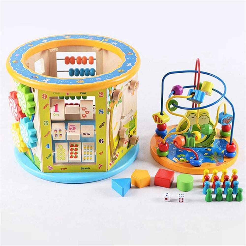 8-in-1 Multifunction Wooden Activity Cube - 2+