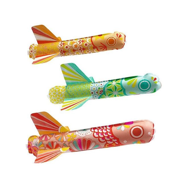 DJECO Koinobori Flying Fish DIY Kit - Creative Activity Set 4-8 Years 40x20 cm