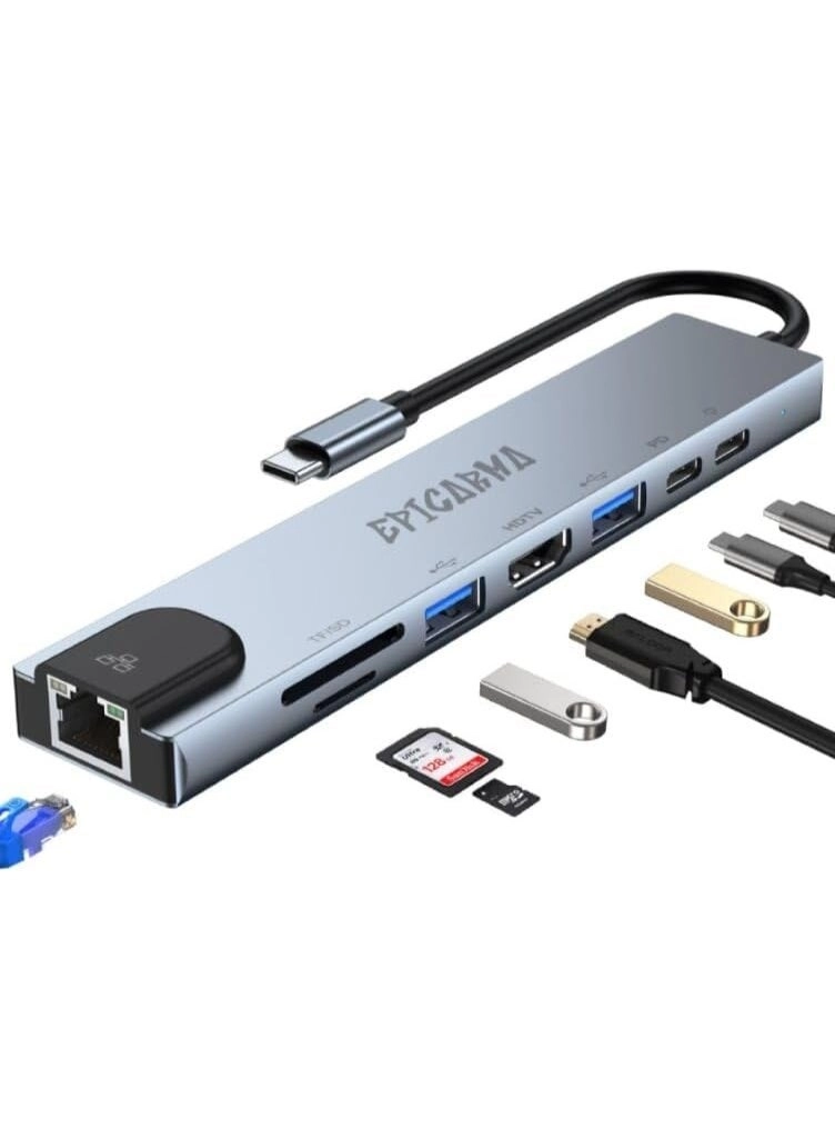 epicarma Multiport Hub - 8-in-1 4K HDMI 87W Power Delivery