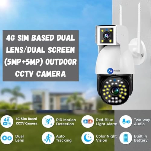 4G sim based cctv camera 10 MP