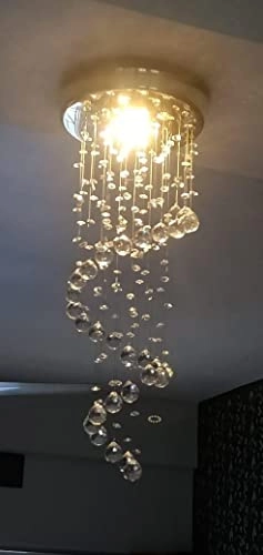 GA Crystal Glass Chandelier - 2 Foot Yellow LED