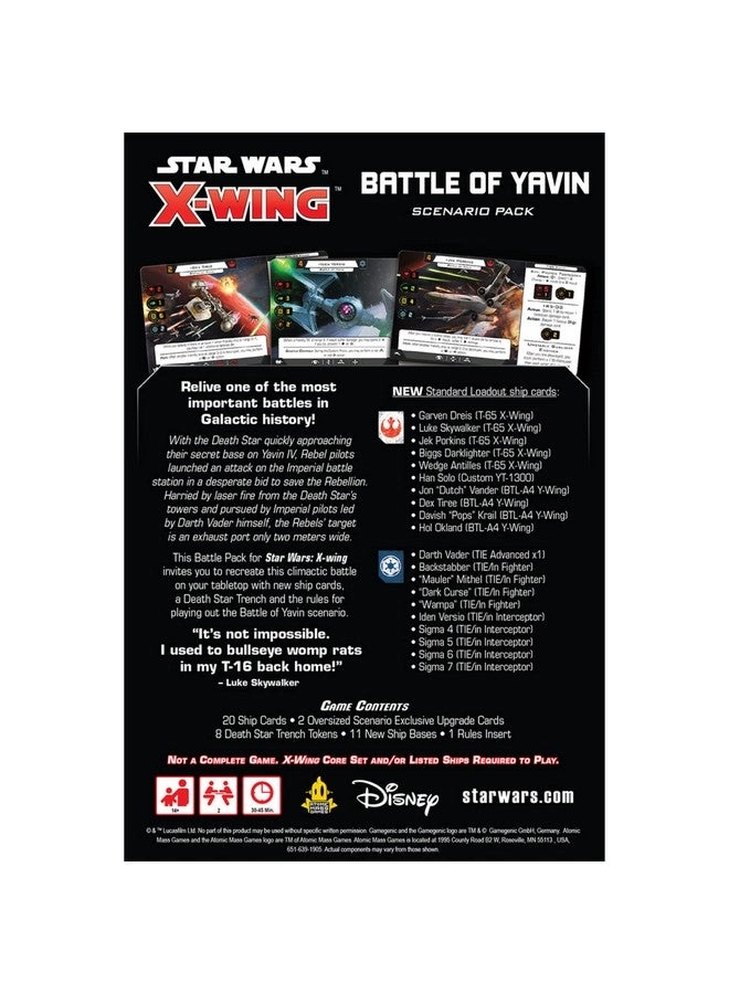 Star Wars X-Wing 2nd Edition Battle of Yavin Battle Pack