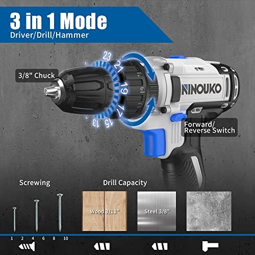 Cordless Impact Drill - 2000mAh 20V