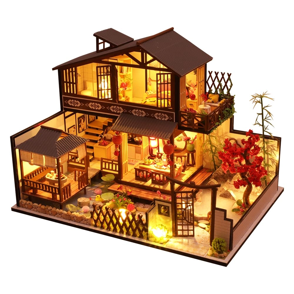 Fsolis DIY Dollhouse Miniature Kit - Wood 29 x 20.7 x 22.5 cm