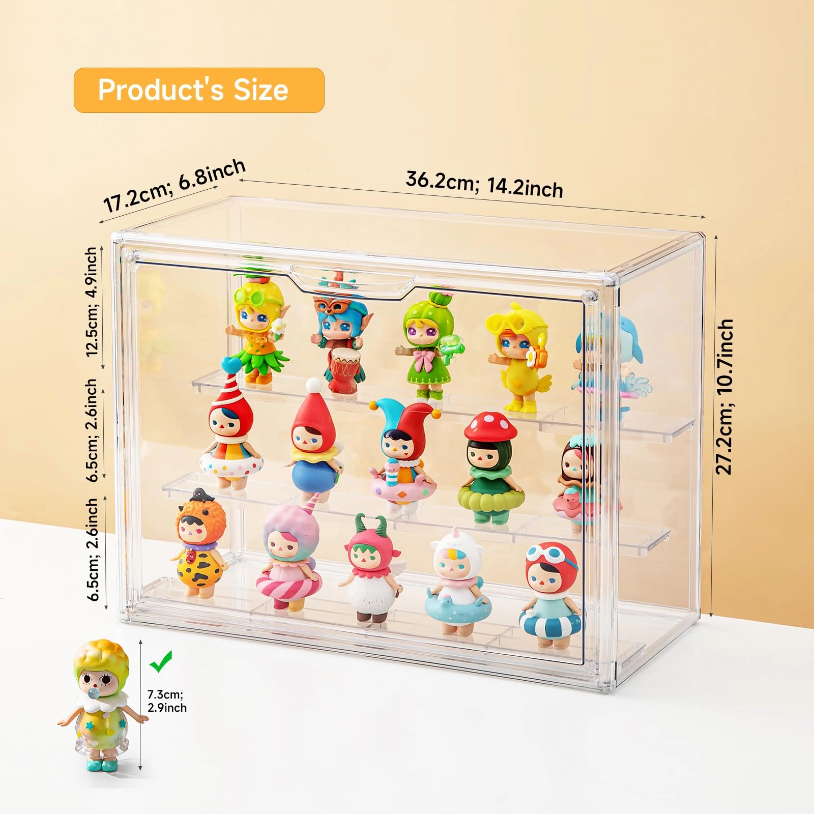Acrylic Display Case - 2 Clear 3 Tier Large Pack