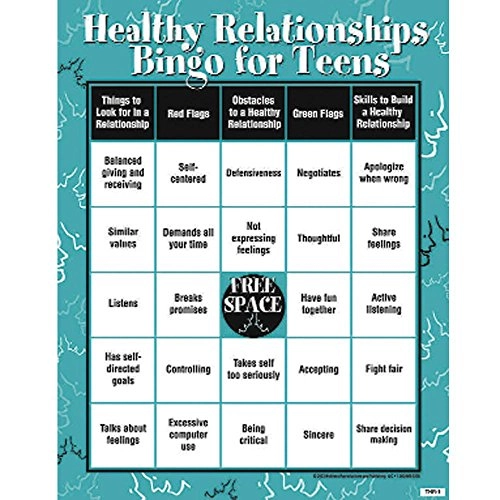 Healthy Relationships Bingo - 12-18 16 pieces