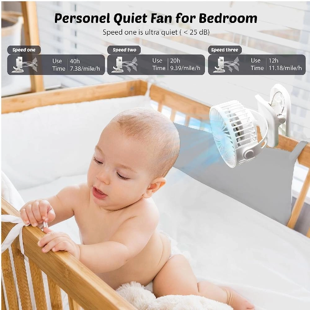 Handheld Fan - 3 Speeds USB Rechargeable