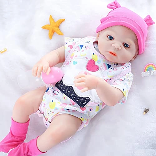 Reborn Baby Doll - 22 Inch Soft Vinyl Blonde Blue Eyes