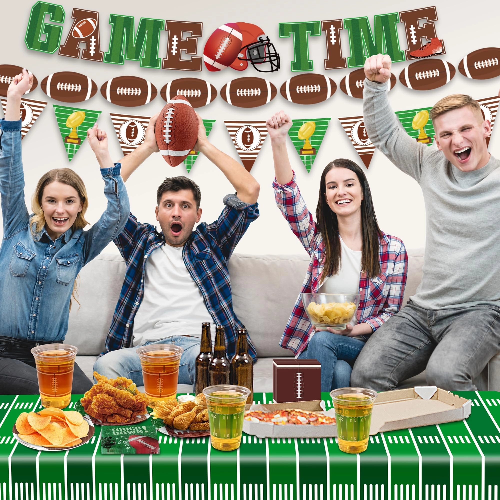 Football Party Supplies Kit - 173PCS Party
