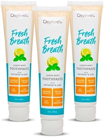 Oxyfresh Maximum Fresh Breath Lemon Mint Toothpaste Adults 3-5 Oz Tubes