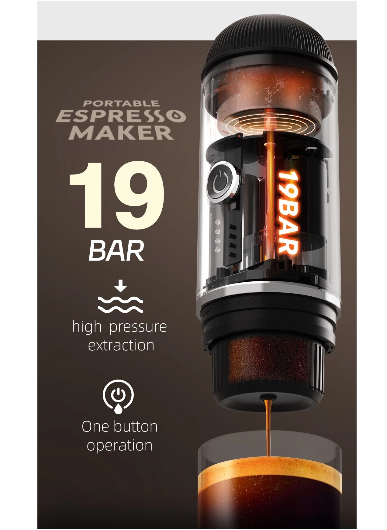 Portable Espresso Maker - 80 ml Capsule Coffee Maker Espresso Maker