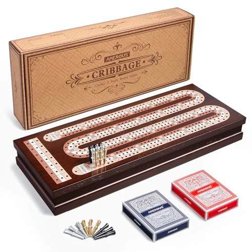 Cribbage Board - 3 Track Foldable Magnetic Lock
