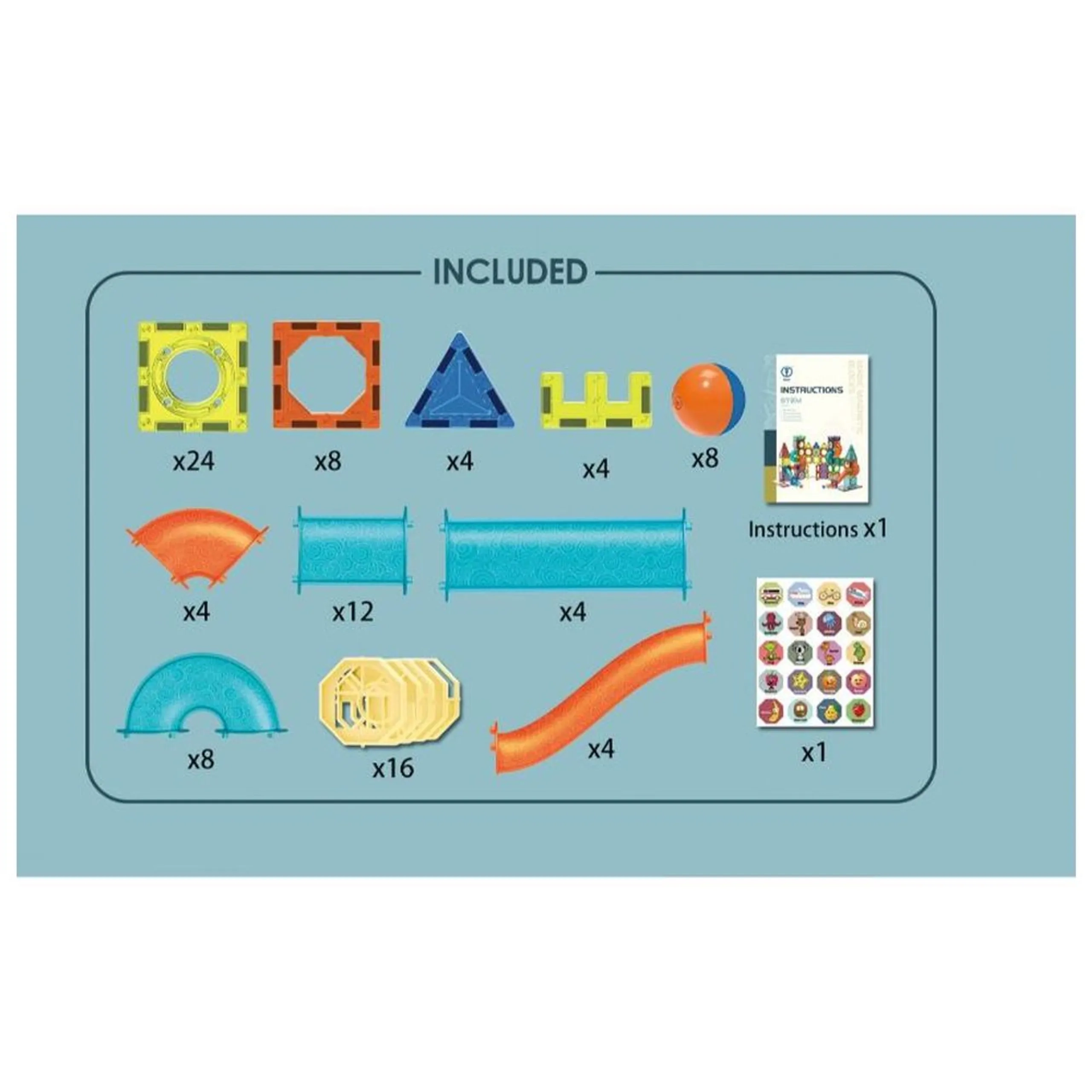 Magnetic Blocks Set - Suitable for 3 years and above 96-Piece