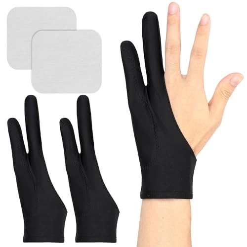 Digital Drawing Glove - 2 Pack 3-Layer Two-Finger