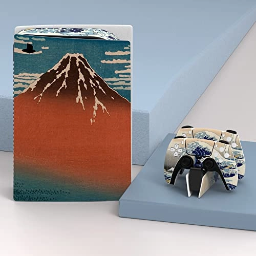The Great Wave Full Set Skin Decal - PS5 Console Disc Edition