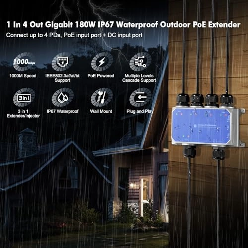 IP67 1 in 4 Out 4-Ports