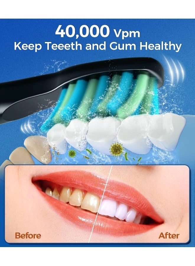 Sonic Electric Toothbrush - 8 Brush Heads 40000 VPM